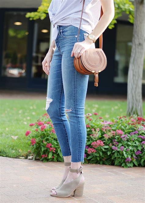 sneakers with cropped jeans dressy.